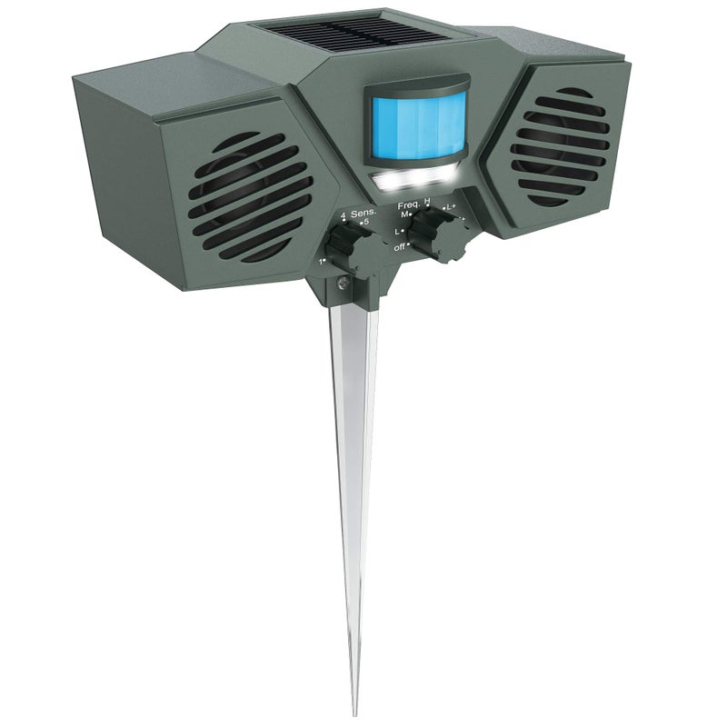 Hoont Solar Powered Motion Activated Ultrasonic with Flashing Strobe Light Outdoor Animal, Deer and Pest Repeller - Image 4
